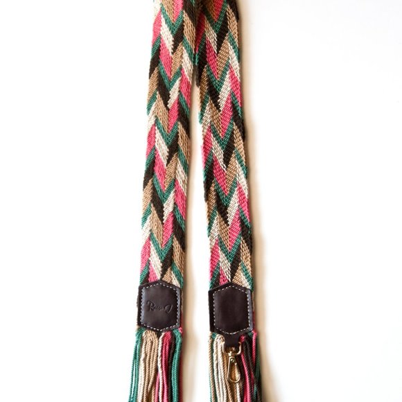 Racso J. WAYUU Novelty Bag Strap PINK/BROWN (Multiple colors available) - Picture 2 of 6